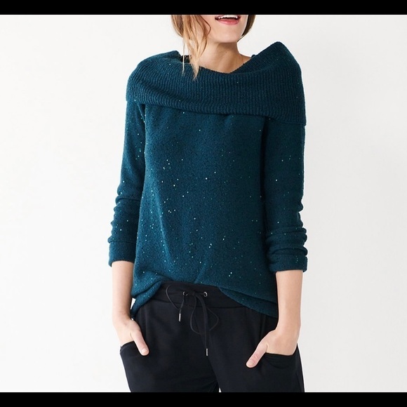 Apt. 9 sweater with sequins and detachable office date night sequins - Picture 1 of 15